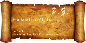 Perkovits Zilia névjegykártya